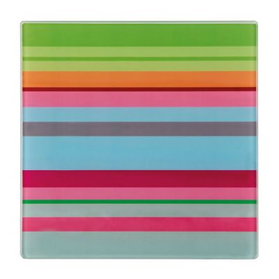 Glas-Küchenbrett 60x52 Cm – Antibakteriell, Gehärtetes Glas, Hitzebeständig, Mit Rutschfesten Silikonfüßen & Cocktail-Motiv